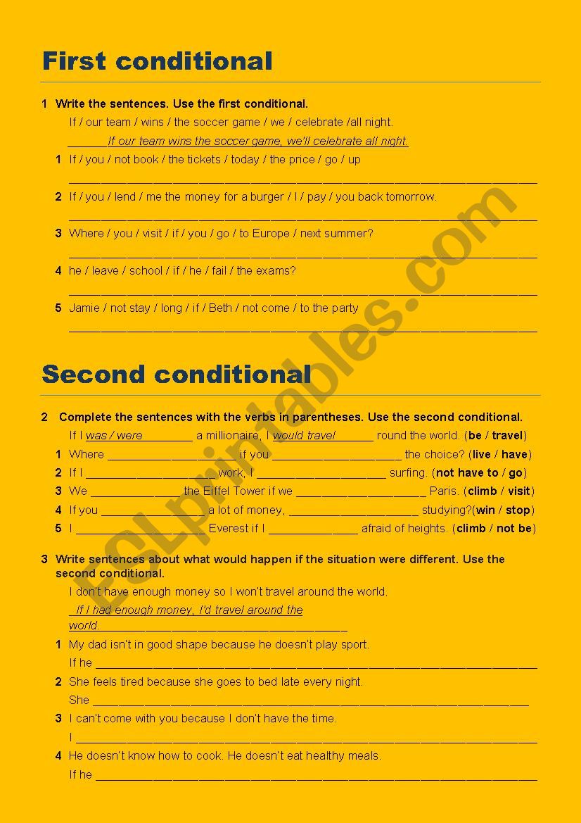 CONDITIONAL SENTENCES worksheet