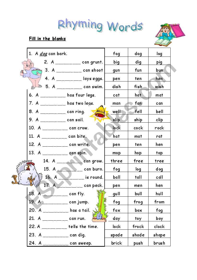 Rhyming Words worksheet