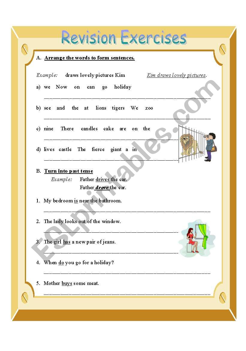 revision exercises worksheet