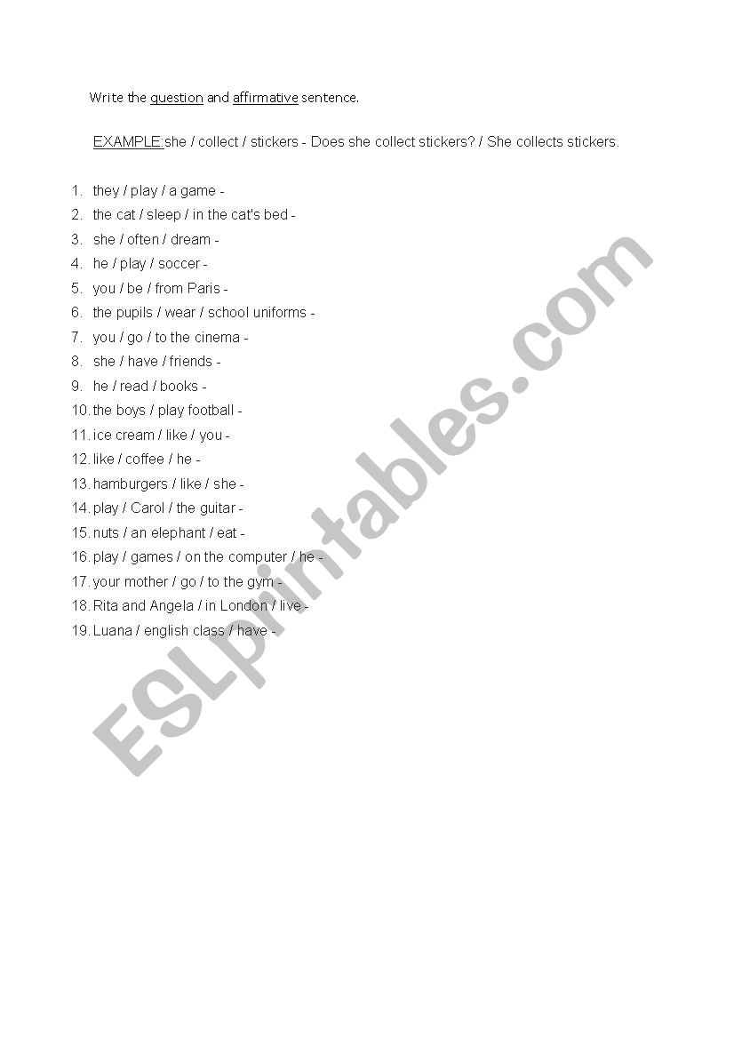 Review Basic Present Simple worksheet