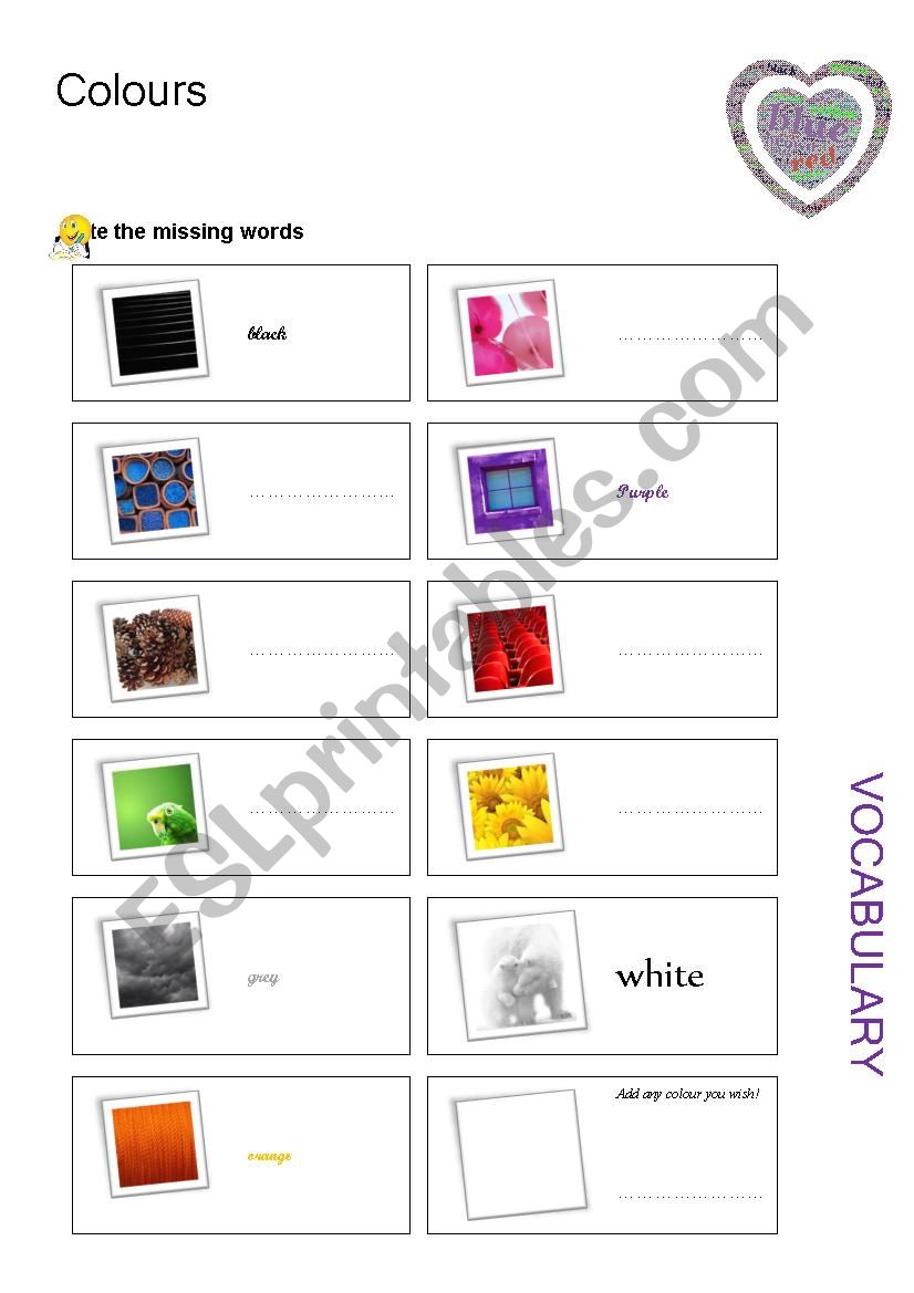 Colour Words worksheet