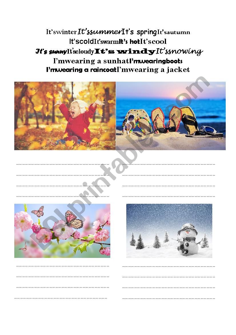 seasons worksheet