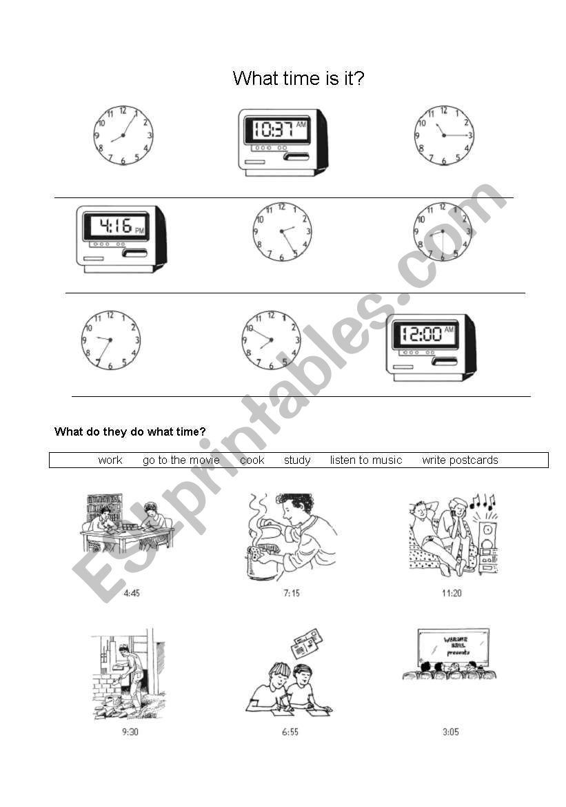 WHAT TIME IS IT? worksheet