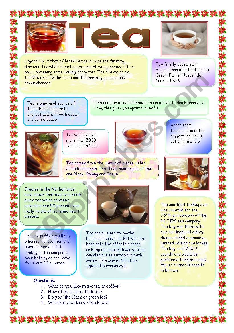 Tea worksheet