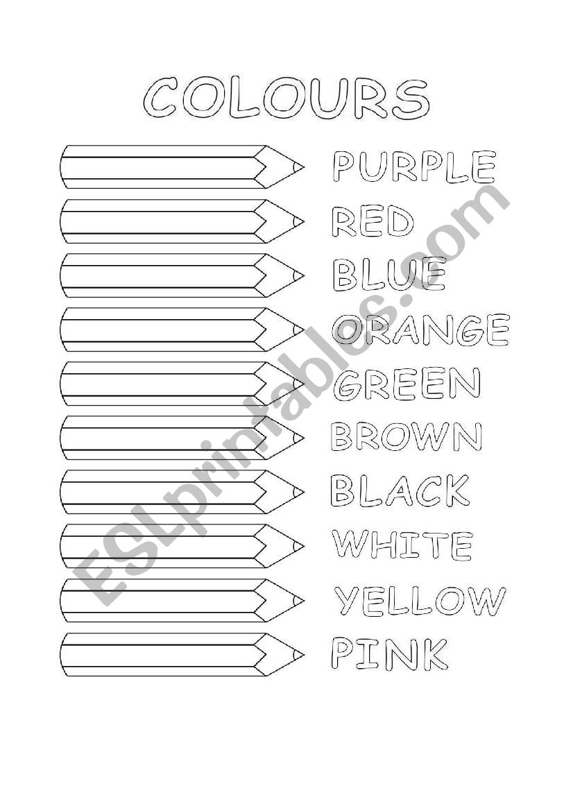 Colours worksheet