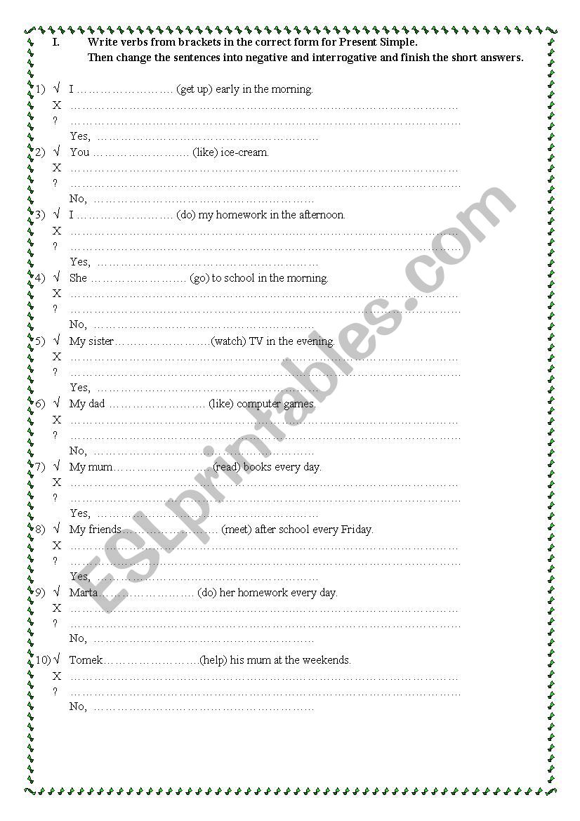 Present Simple worksheet