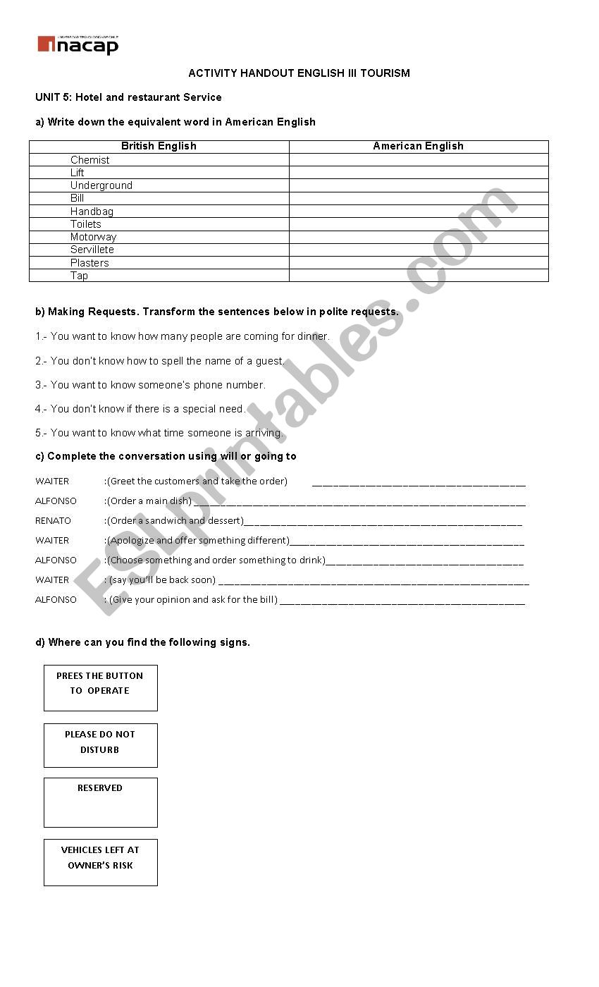 postcard worksheet