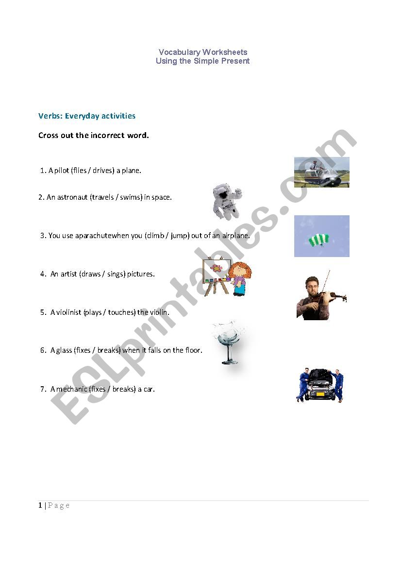  the Present Simple,  Everyday Activities 