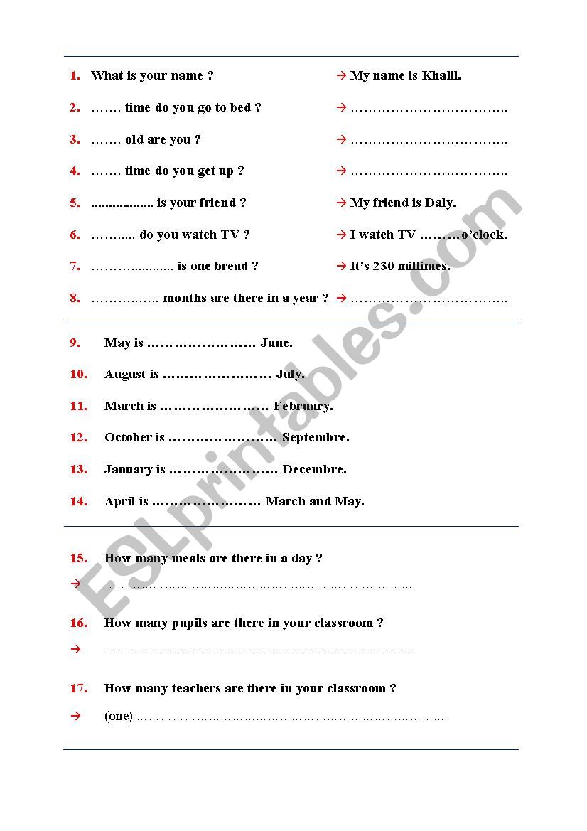 Grammar exercises worksheet