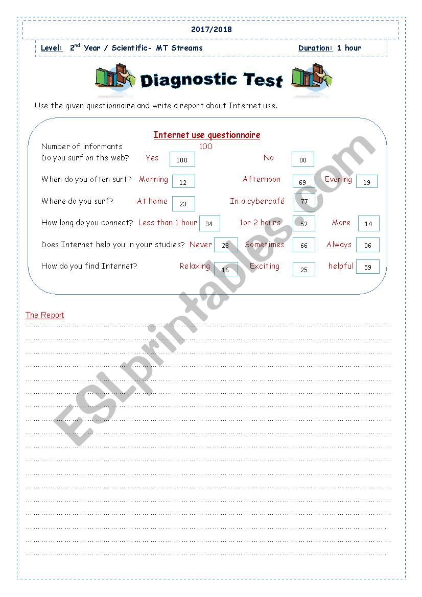 diagnostic test 2as worksheet