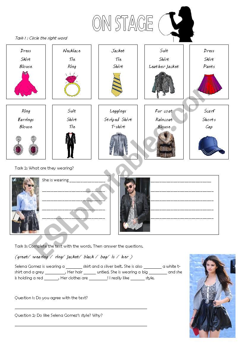 Clothes and accessories  worksheet