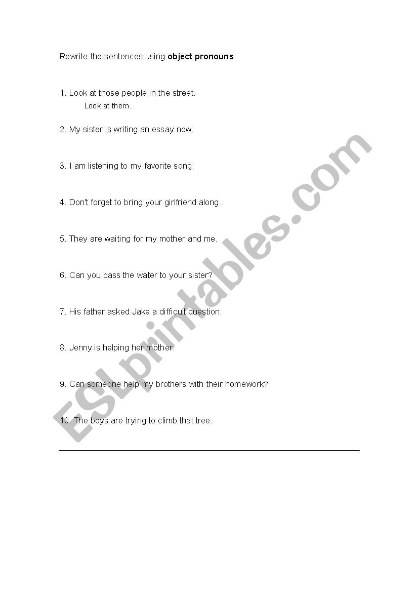 Pronouns worksheet