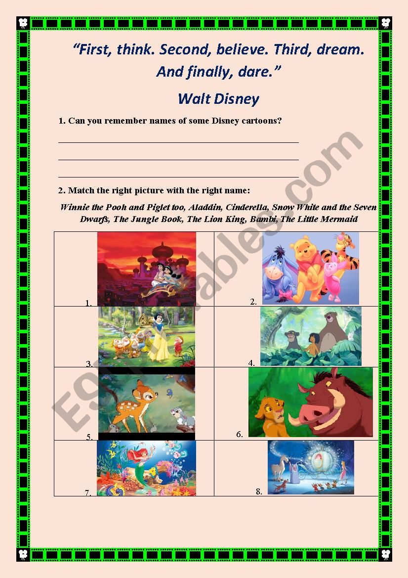 Cinderella worksheet