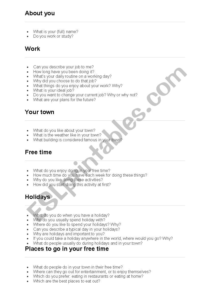 GETTING TO KNOW YOU worksheet