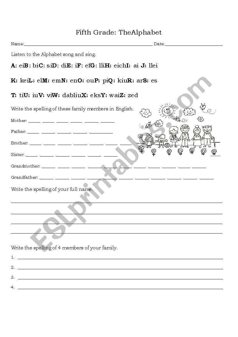 Alphabet worksheet