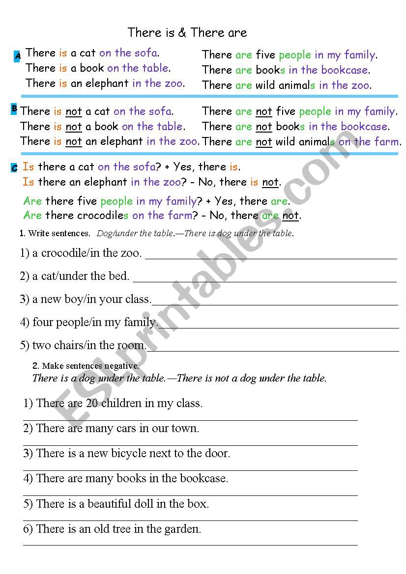 There is/ there are worksheet