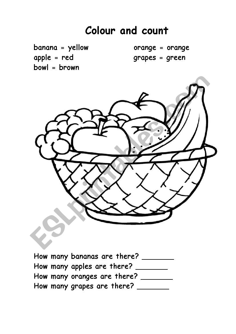 Colour and count worksheet