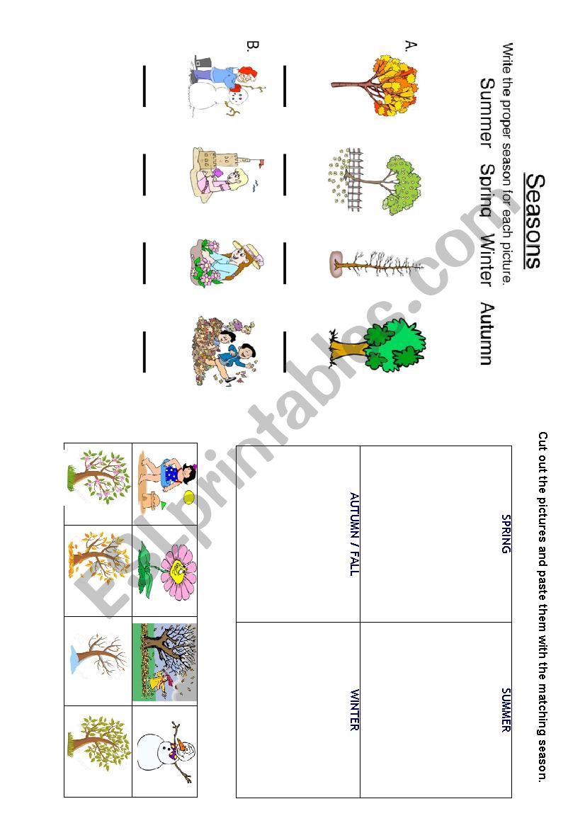 Seasons worksheet