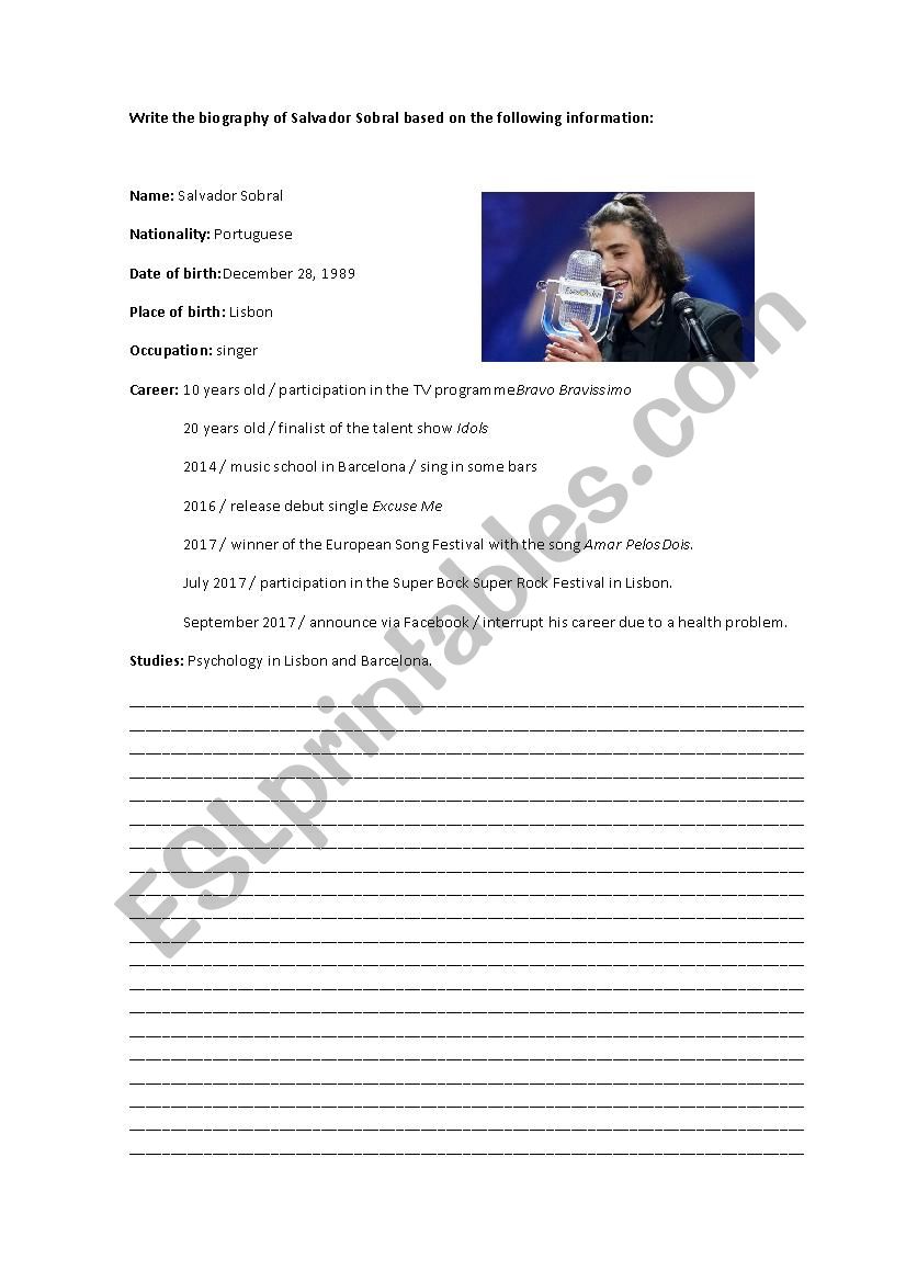 Writing the biography of Salvador Sobral