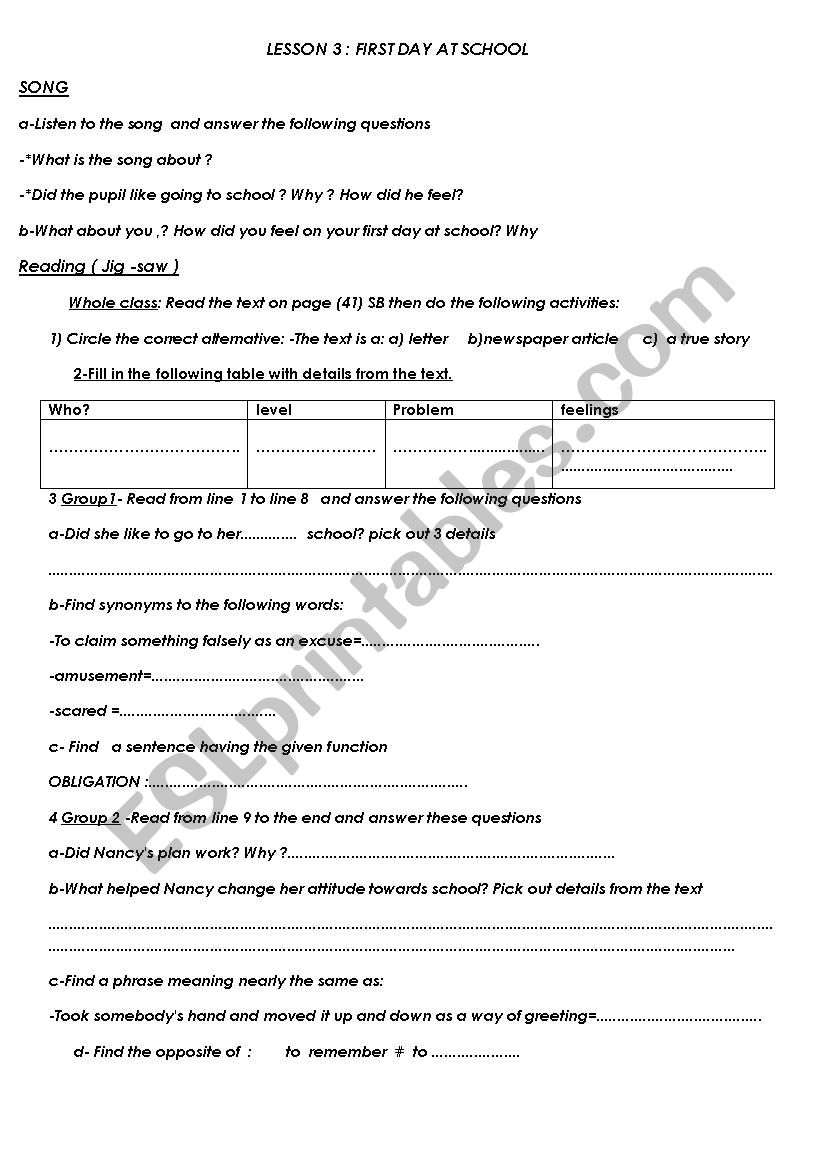 9th Form lesson 3 