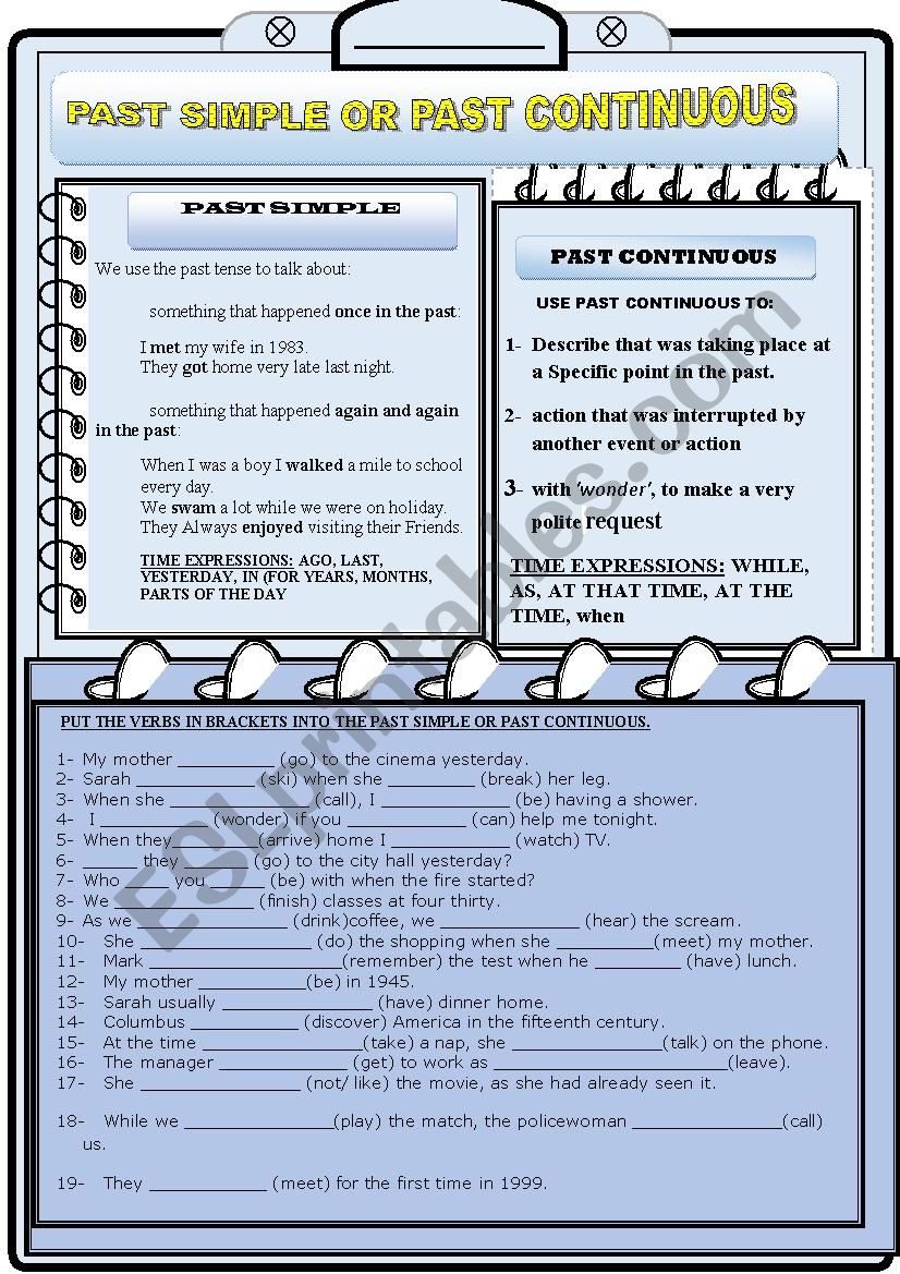 SIMPLE PAST OR PAST CONTINUOUS