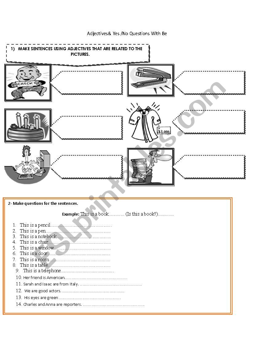 verb to be yes no questions with adjectives