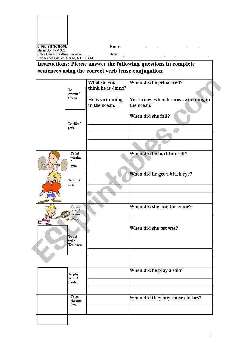 continuous practice worksheet