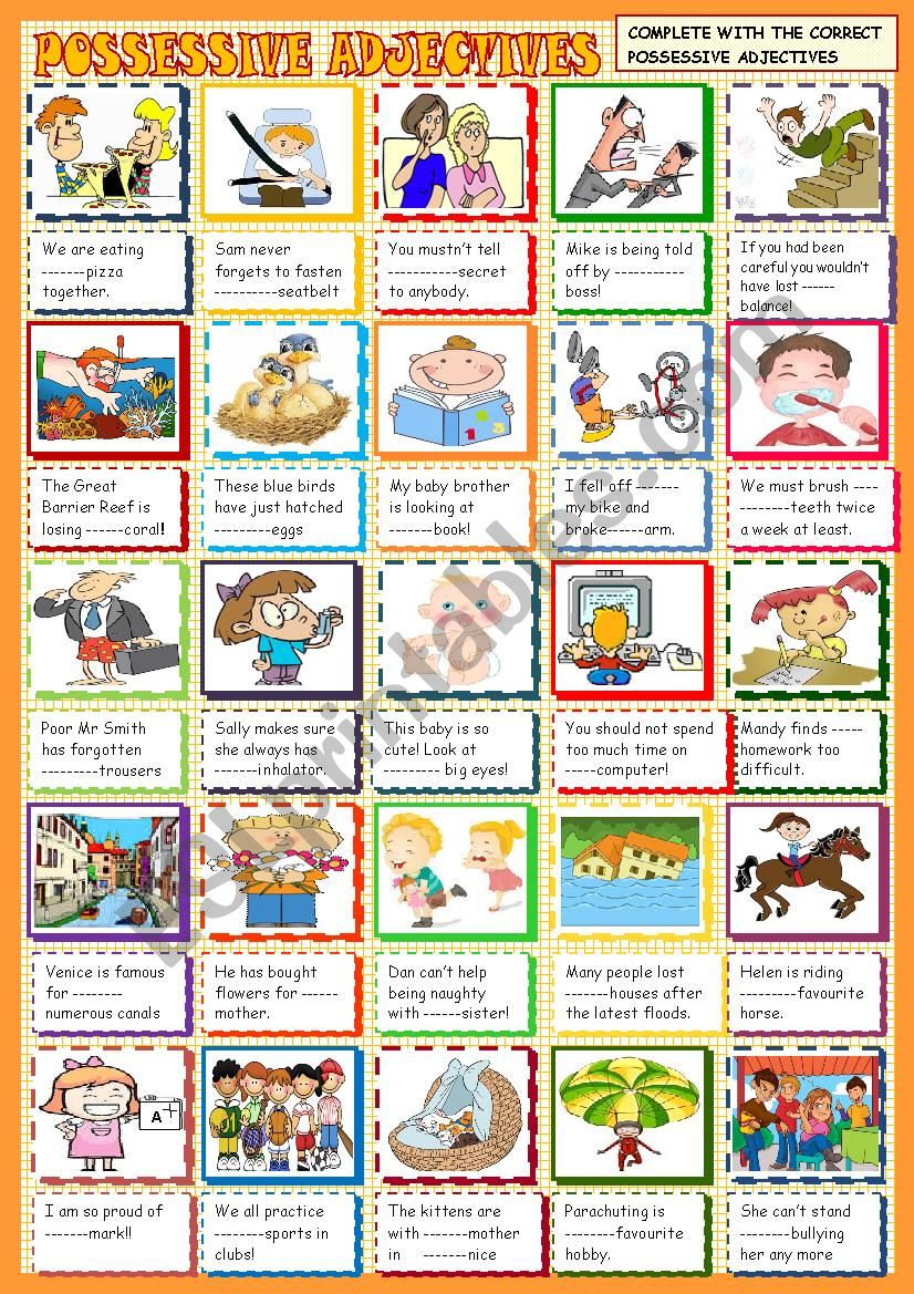 Possessive adjectives worksheet