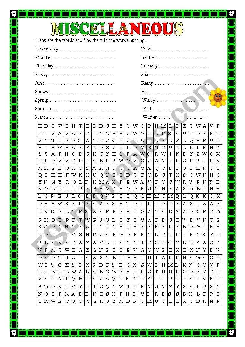 Adjectives worksheet