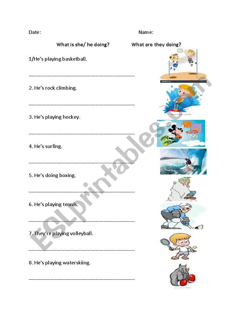 Ving worksheet