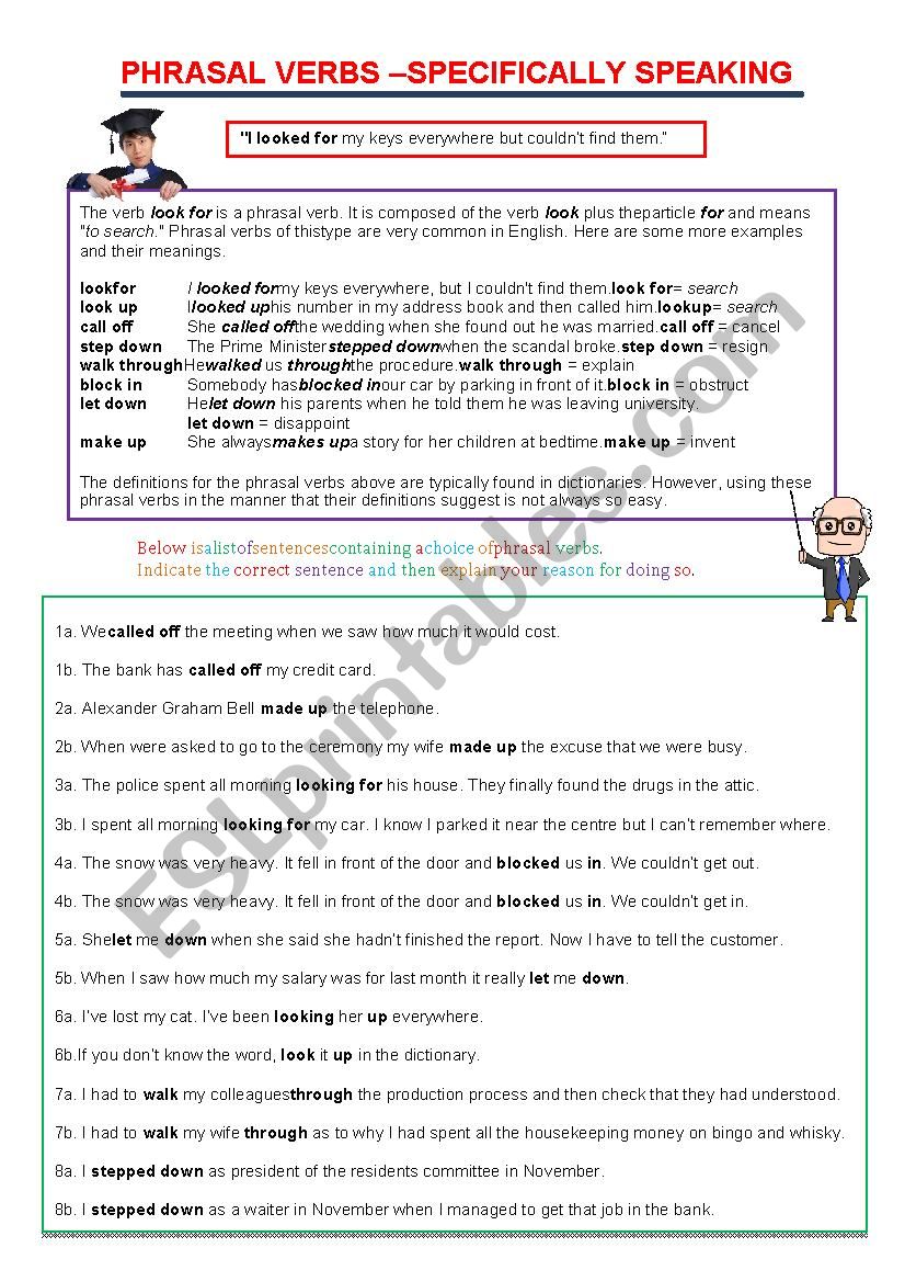 Phrasal Verbs  Specifically Speaking