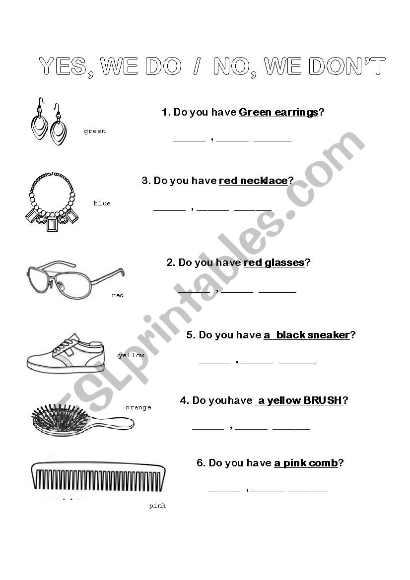 Do You Have Esl Worksheet By Marelyn