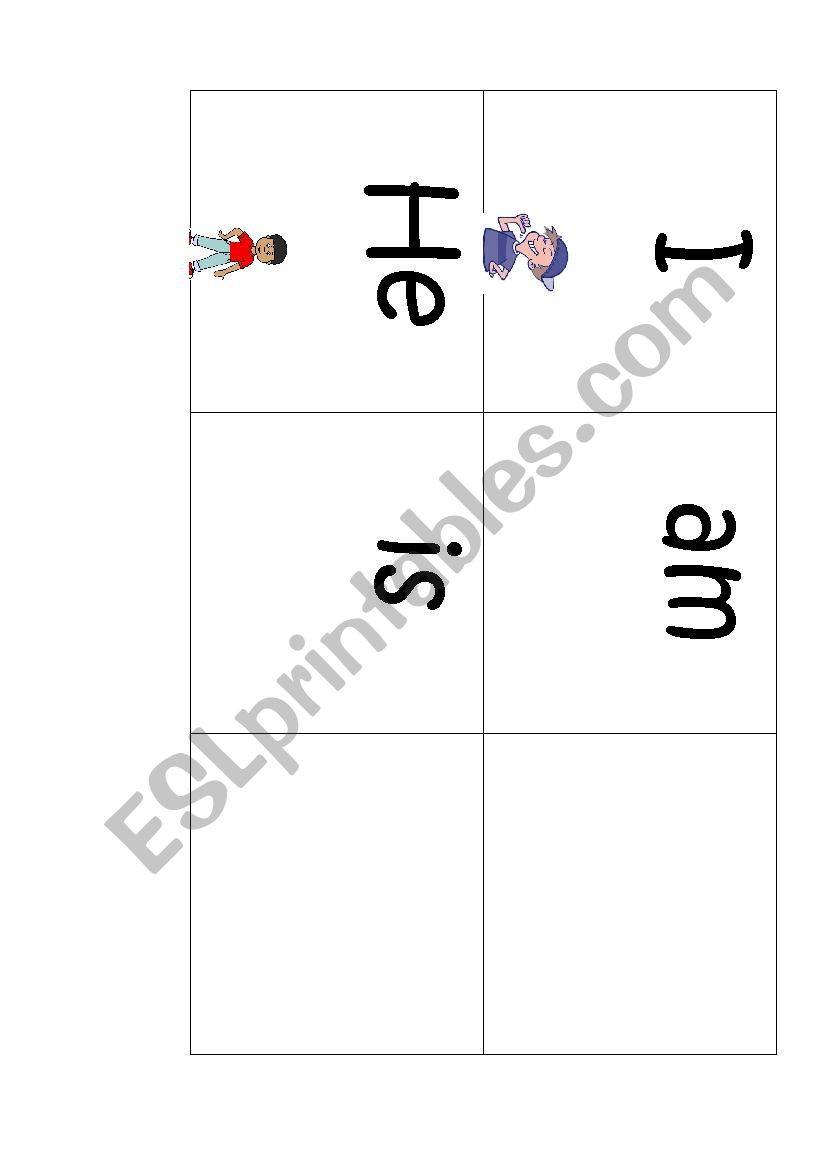 To Be sentence scramble - Is, Are and personal pronouns