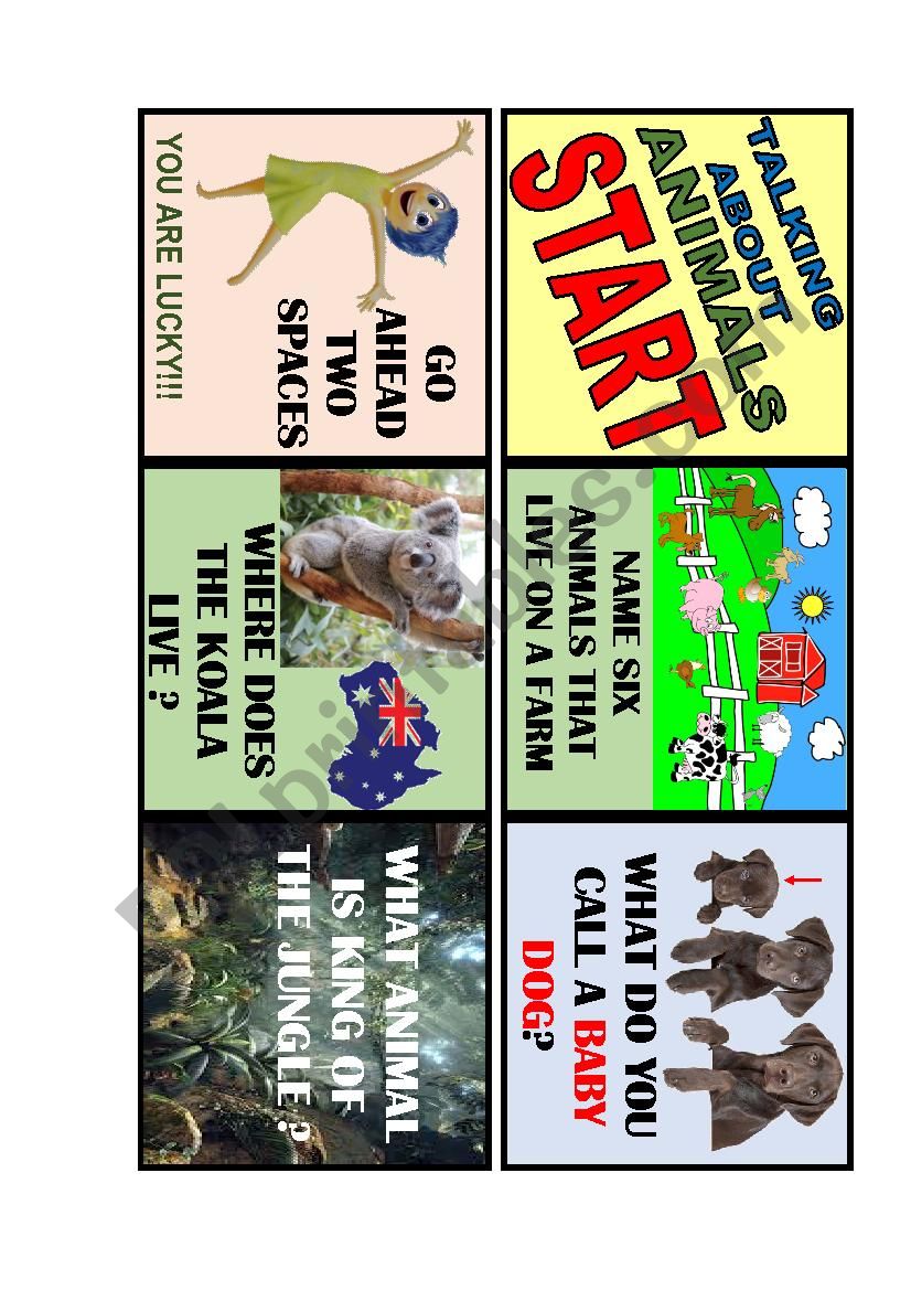 ANIMAL BOARD GAME 1 de 4 worksheet