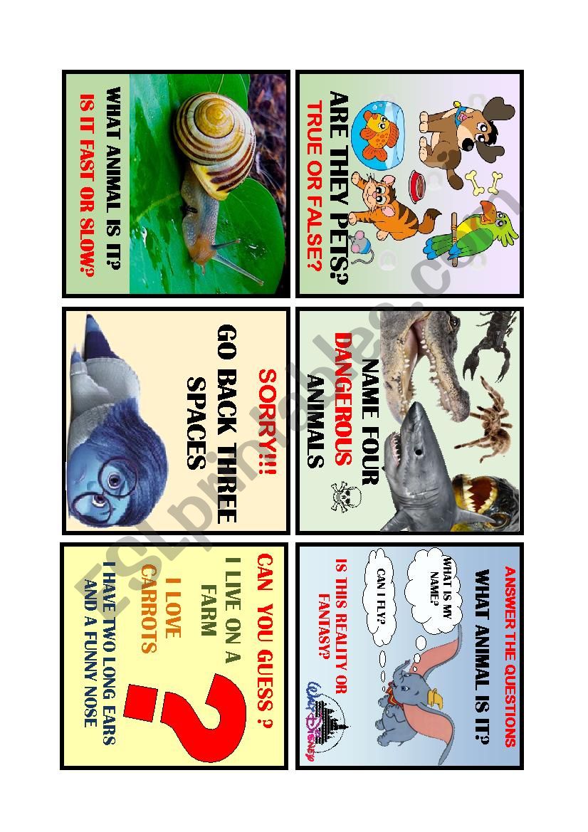 ANIMAL BOARD GAME 2 de 4 worksheet