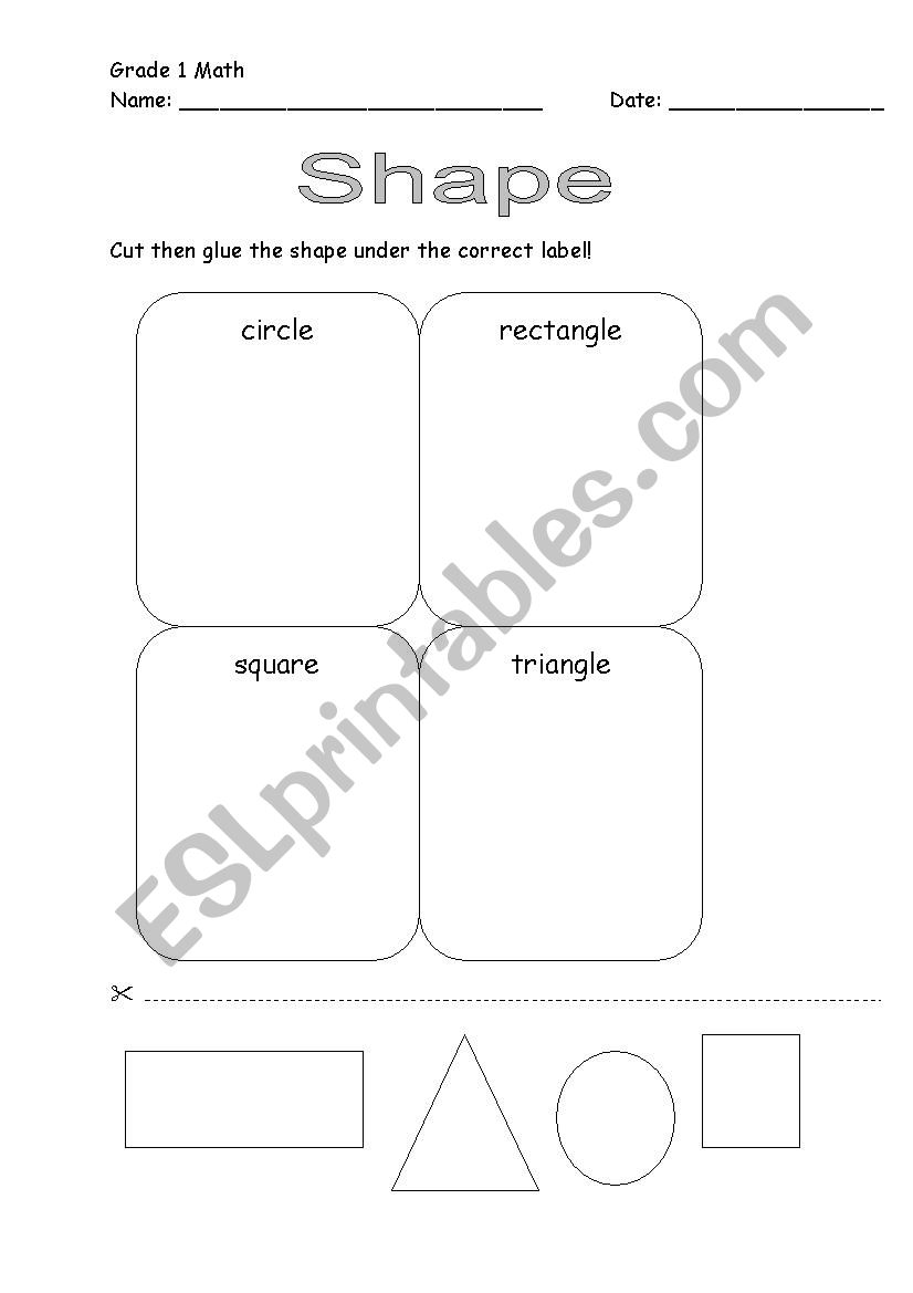 Shape worksheet