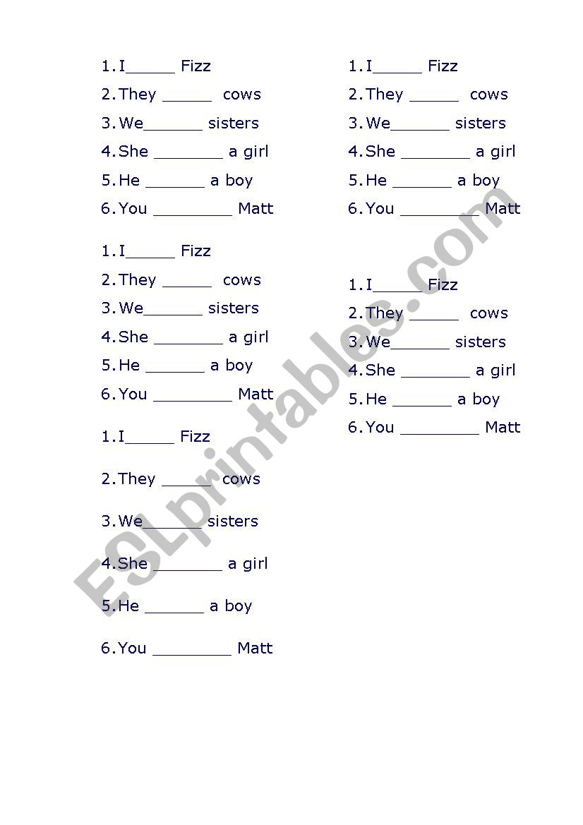 to be worksheet