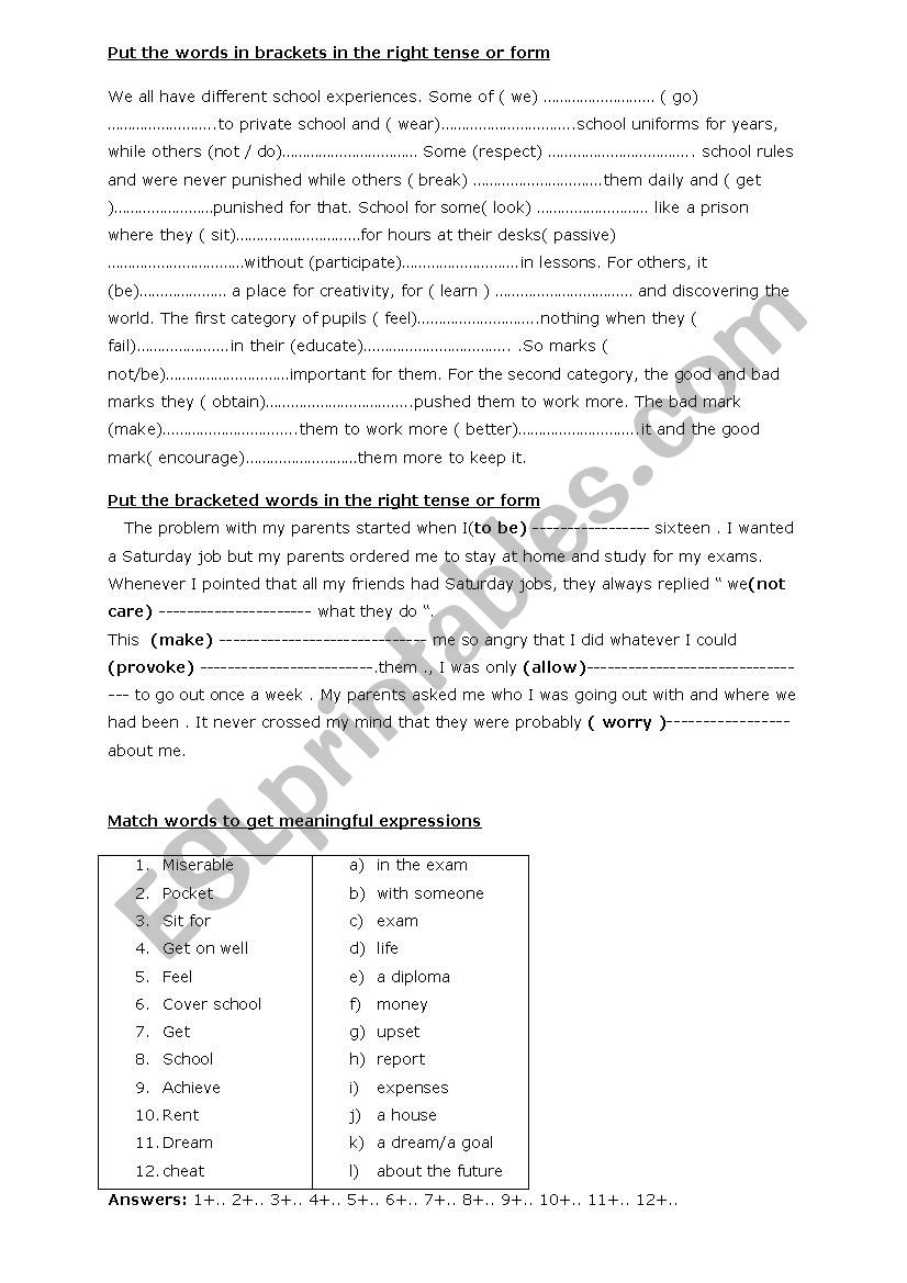 Review of module 2 for 9th form 