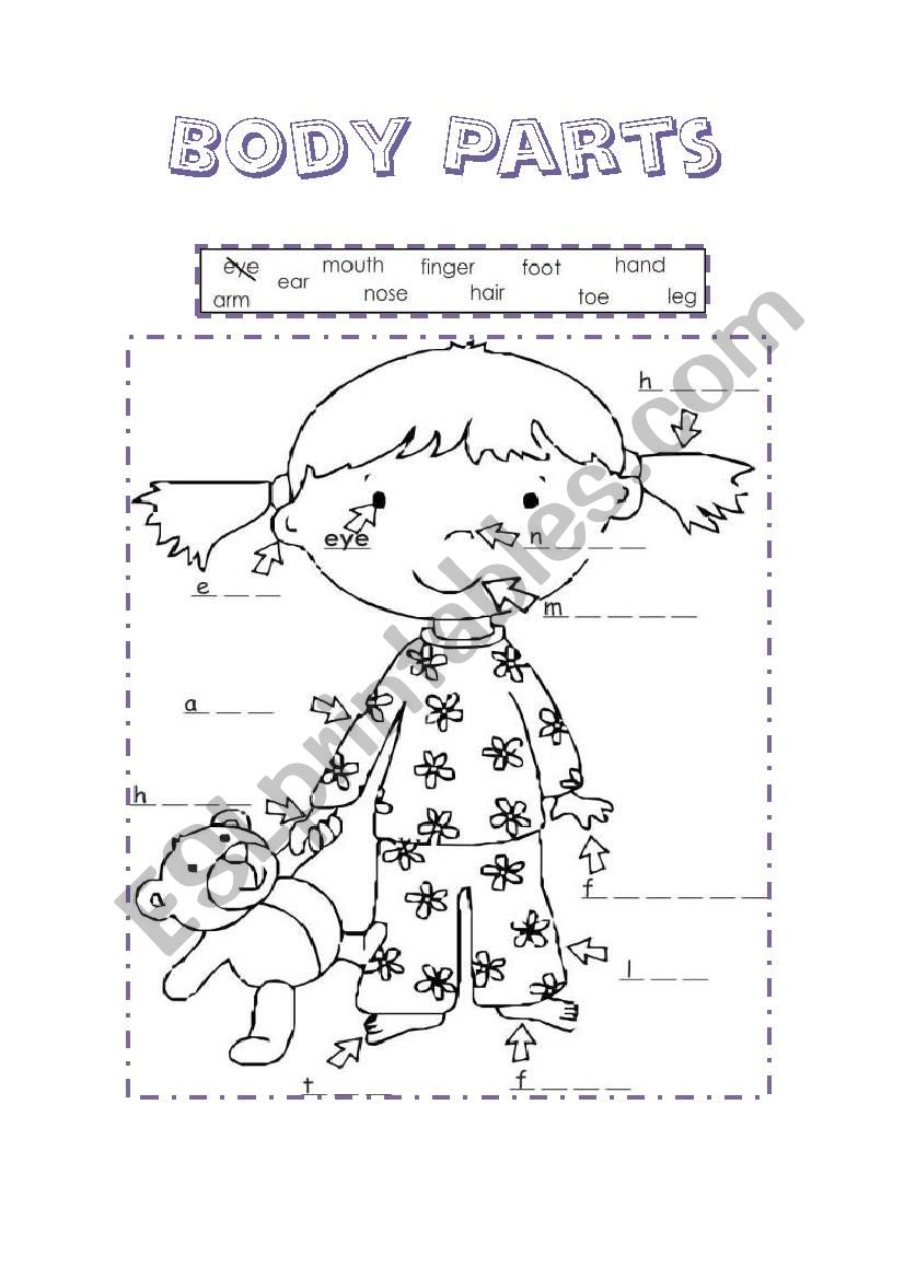 Body Parts Matching worksheet