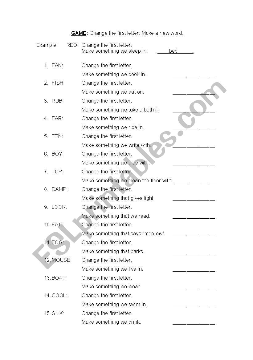 Jumping Letters worksheet