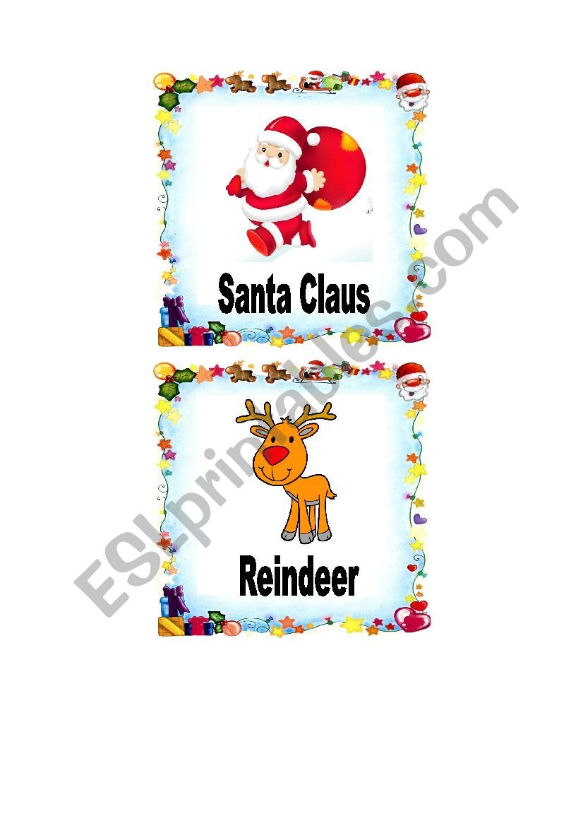 christmas flashcards worksheet