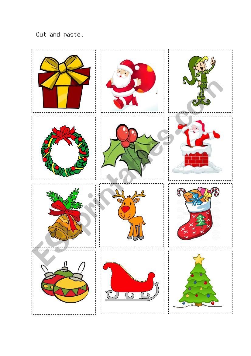 christmas picture dictionary worksheet
