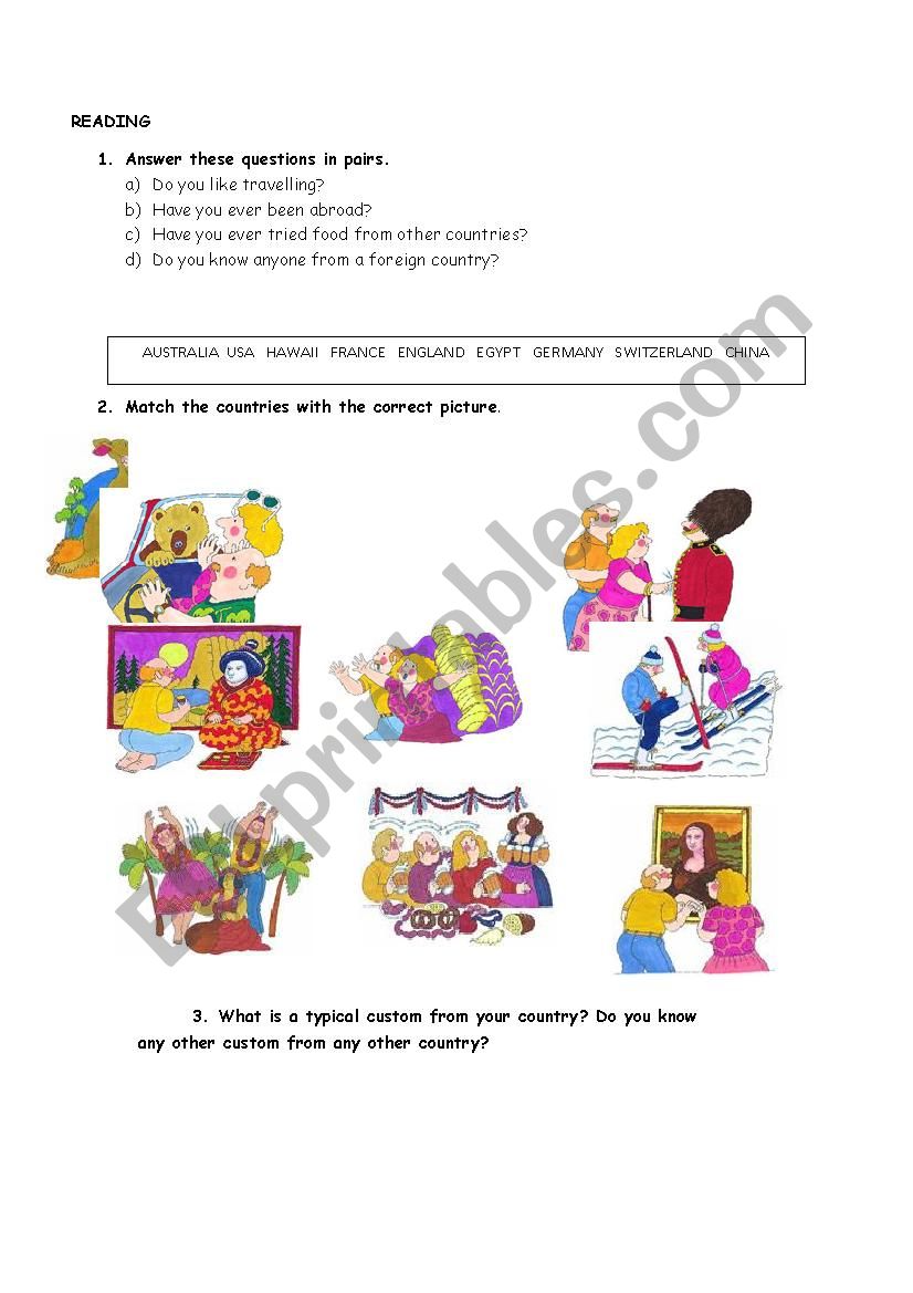 reading task worksheet