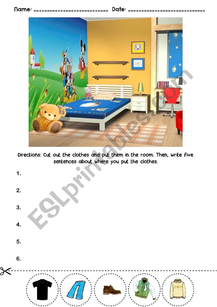 Where are the clothes? worksheet