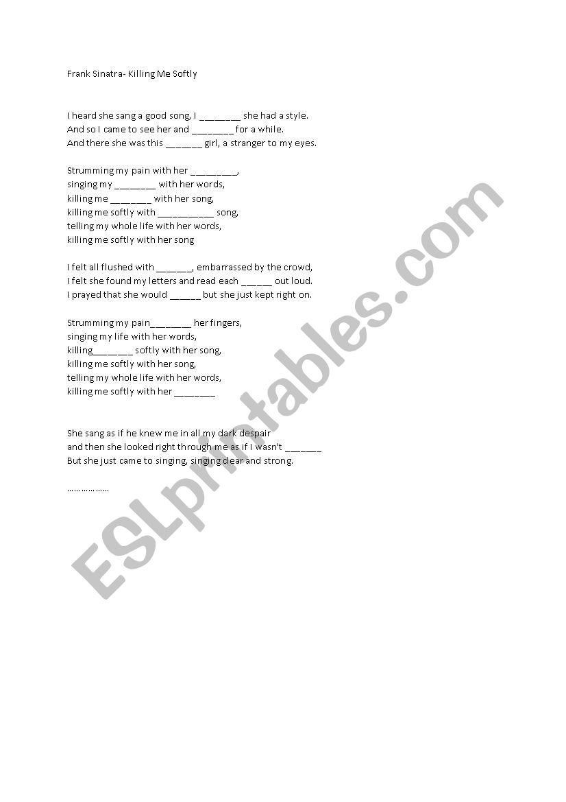 SONG ACTIVITY 1 worksheet