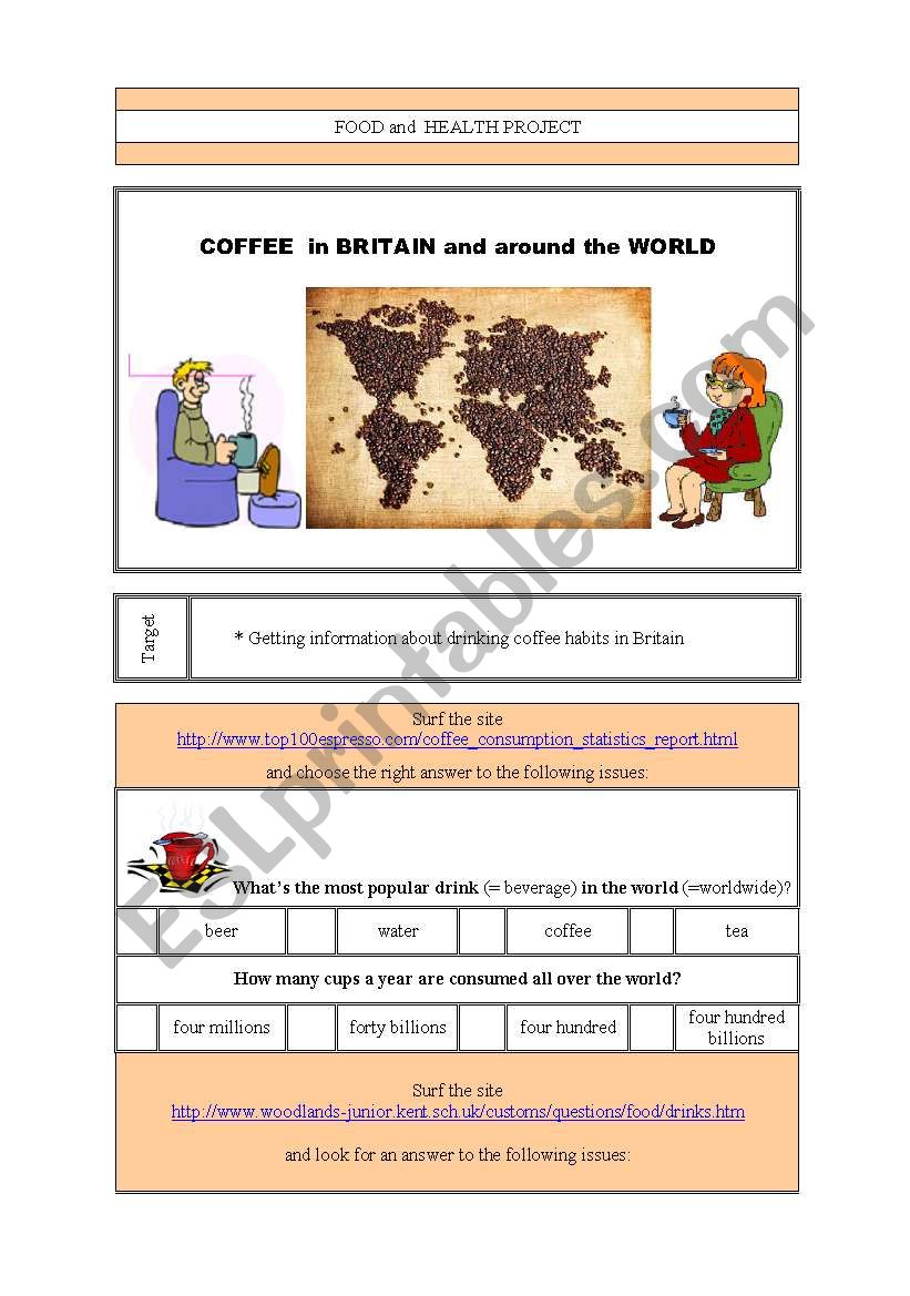 Coffee in Britain worksheet
