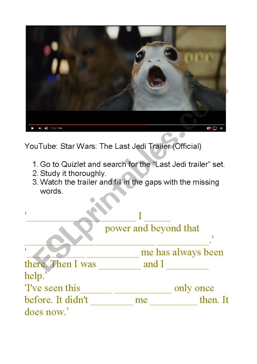 Star Wars Last Jedi trailer listening