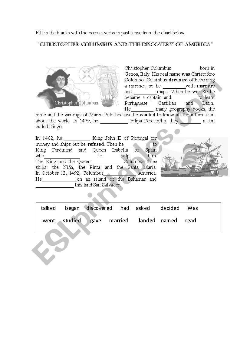 Columbus Day Fact File worksheet