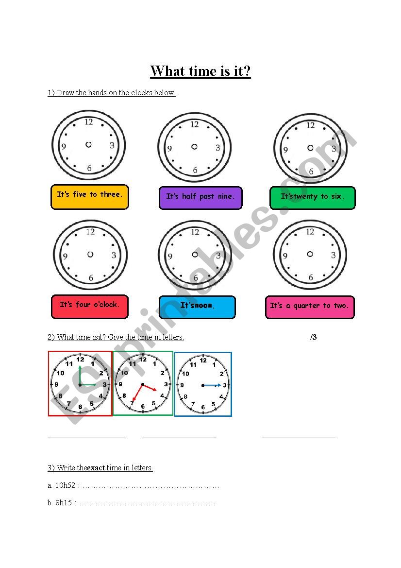 What Time Is It? worksheet