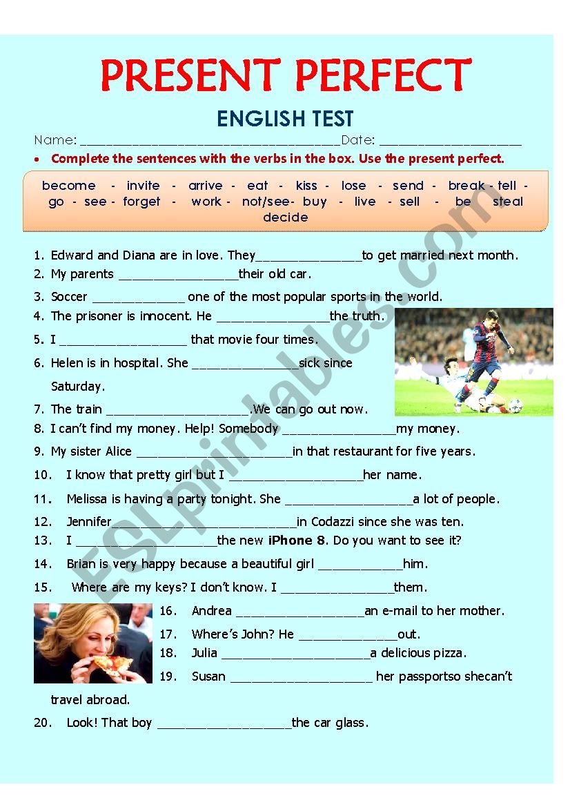 PRESENT PERFECT worksheet